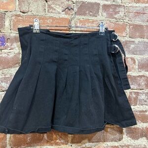 Rue21 Black Skater Skirt with Buckle Detail